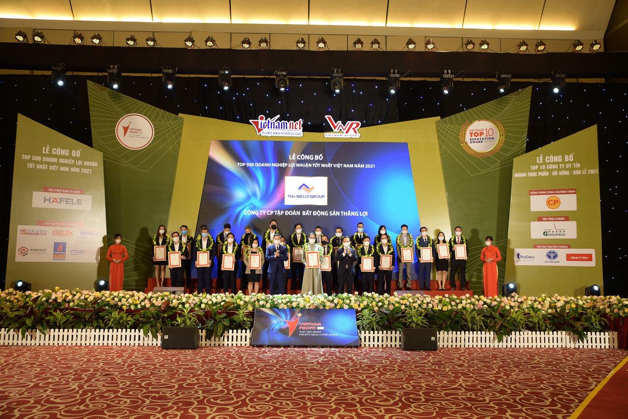 Tập đoàn BĐS Thắng Lợi đạt Top 500 Doanh nghiệp lợi nhuận tốt nhất Việt Nam 2021